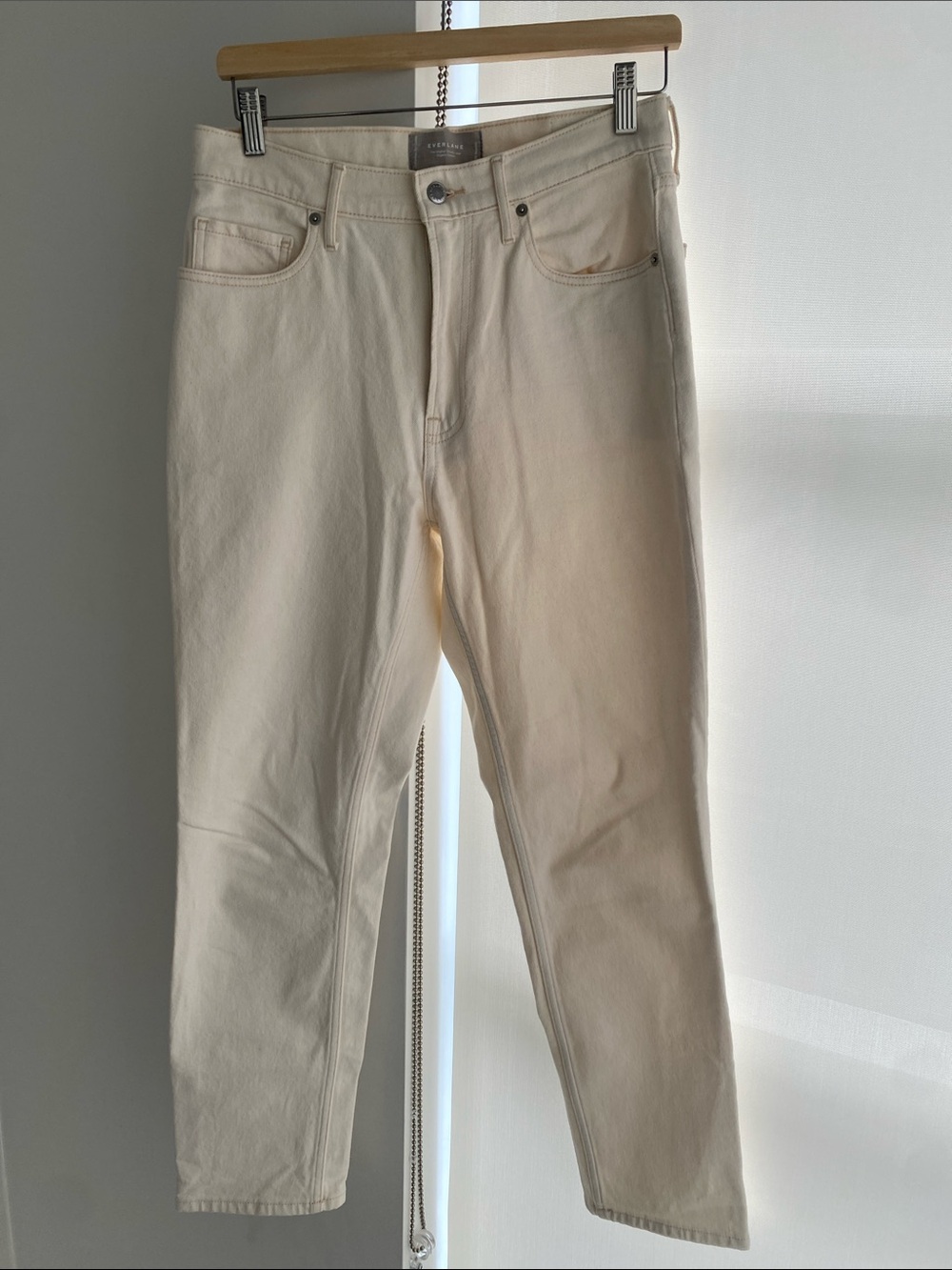 Everlane Cheeky Jean Ecru Cream Straight Jeans Size 28